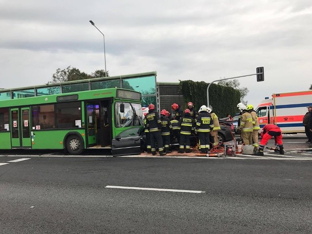 Wypadek na DK1 w Wojkowicach