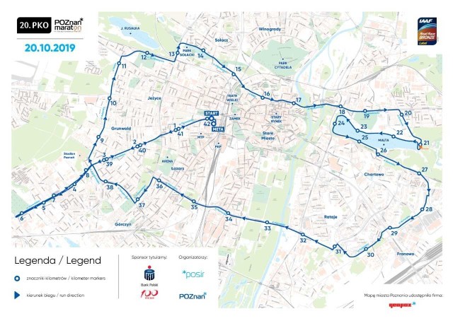 Tak wygląda nowa trasa jubileuszowego maratonu w Poznaniu