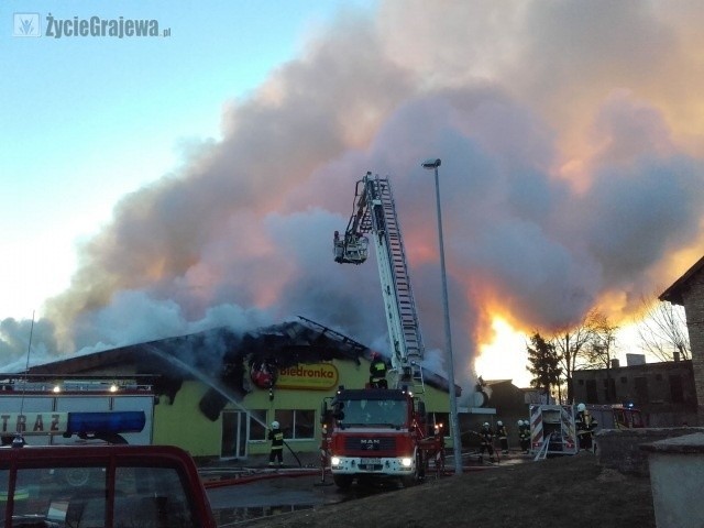 Pożar Biedronki w Rajgrodzie