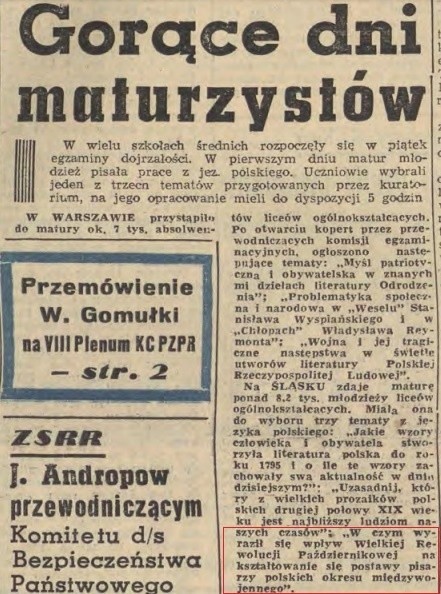 W 1967 r. "Dziennik Łódzki" omawiał tematy z różnych...