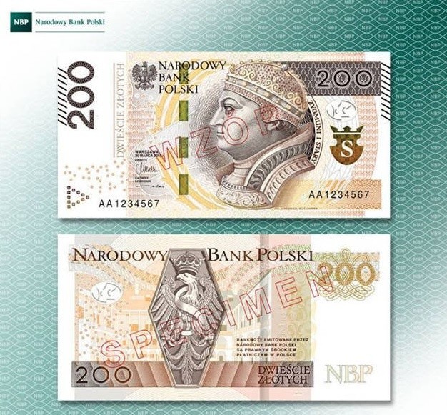 Jak dotąd, największy polski banknot to 200 zł