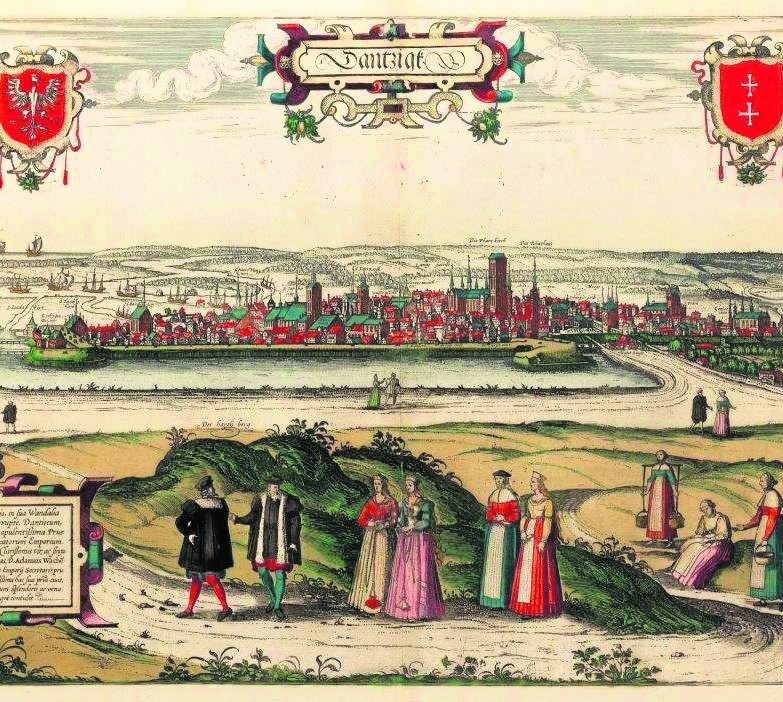 Widok Gdańska od strony północno-zachodniej. 1575 r.,...