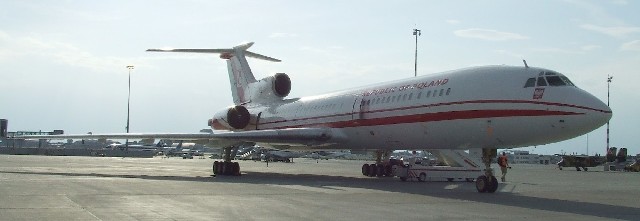 Tu-154M, samolot rządu RP na lotnisku Okęcie