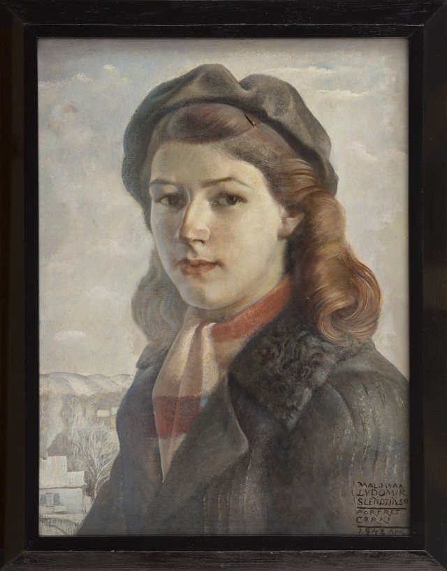 „Portret córki” autorstwa Ludomira Sleńdzińskiego z 1942 roku. To ostatni zakup do kolekcji białostockiej galerii. Dzieło firmuje Rok Julitty Sleńdzińskiej.