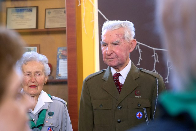 Halina i Jan Czerniakowie podczas uroczystości z okazji 101. rocznicy urodzin pułkownika.