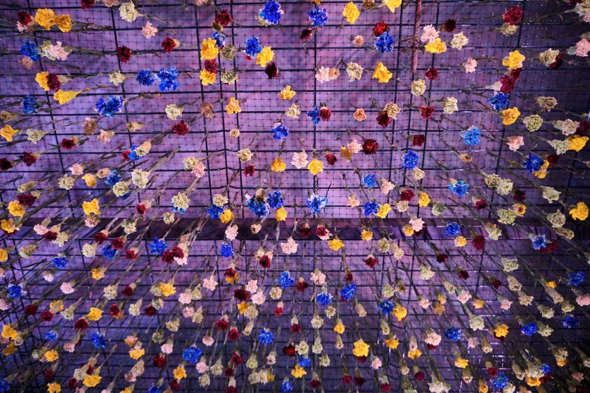 Wyjątkowa instalacja w CSK. Tworzą ją żywe kwiaty. Zobacz zdjęcia