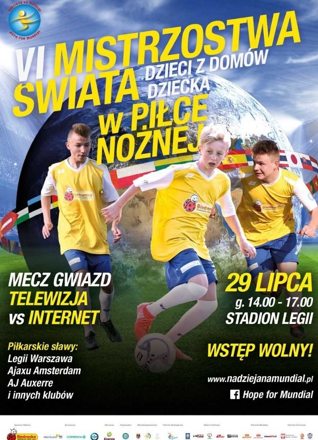 Najlepsi piłkarze z domów dziecka zagrają w reprezentacji Polski podczas mistrzostw świata dzieci z domów dziecka na stadionie Legii Warszawa