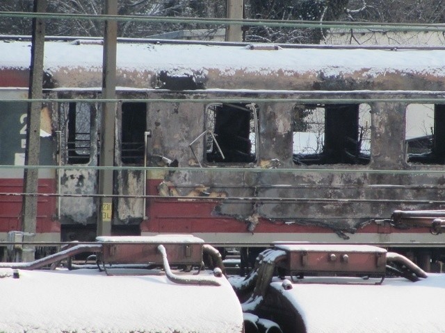 Pożar pociągu w Częstochowie