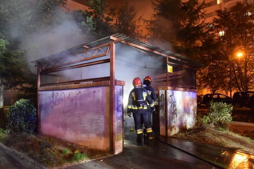 Aż trzy pożary śmietników gasili w niedzielę późnym...