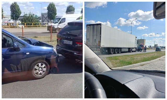 Białystok. Wypadek na Andersa. Zderzyły się trzy samochody osobowe i ciężarówka