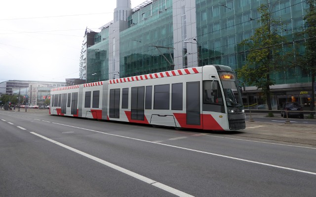 Tak (według wizualizacji) prezentuje się jeden z tramwajów Pesy, które będą dostarczone do Tallina.