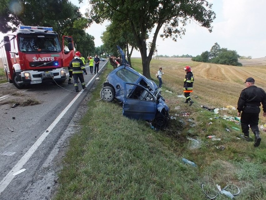 Wypadek śmiertelny koło Głogowa. Renault twingo zderzyło się z DAF-em (zdjęcia)