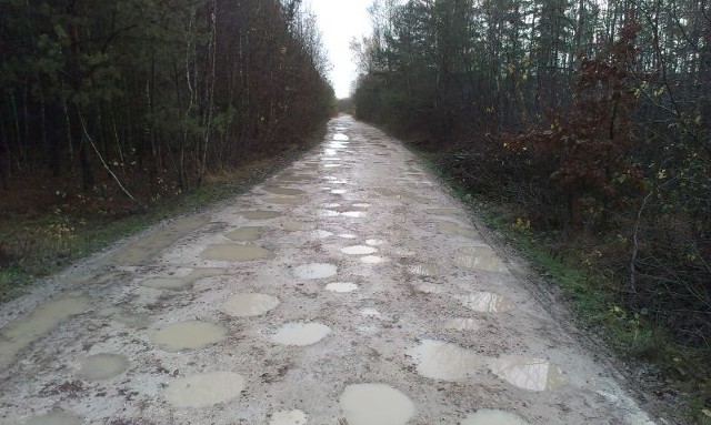 Odcinek Bebelno - Krzepin to najgorsza droga powiatowa. Nawet rowerem nie da się nią jeździć, bo dziura jest obok dziury.