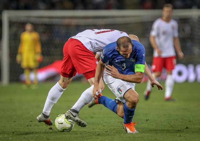 07.09.2018 wlochy. bolonia.  stadion dall'ara.  liga narodow.   mecz  wlochy - polska. nz.  rafal kurzawa  - 21 , giorgio chiellini - 3  fot. karolina misztal / polska press/dziennik baltycki