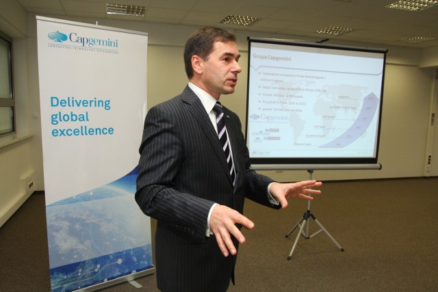 Marcin Nowak, dyrektor zarządzający biurem Capgemini deklaruje zwiększenie zatrudnienia i zmianę rodzaju świadczonych usług.