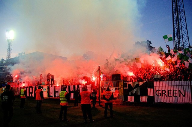 Kibice na meczu Pogoń Szczecin - Lechia Gdańsk