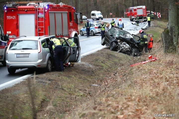 Wypadek w Stalowej Woli. Trzy osoby ranne w zderzeniu dwóch samochodów na drodze wojewódzkiej 871 [ZDJĘCIA]
