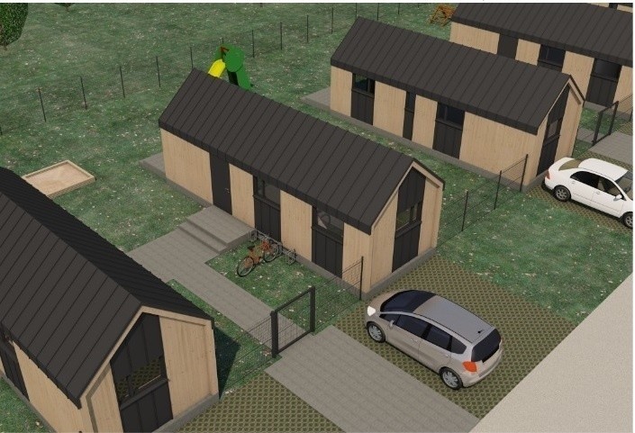 Budowa osiedla domków dla uchodźców z Ukrainy i bezdomnych,...