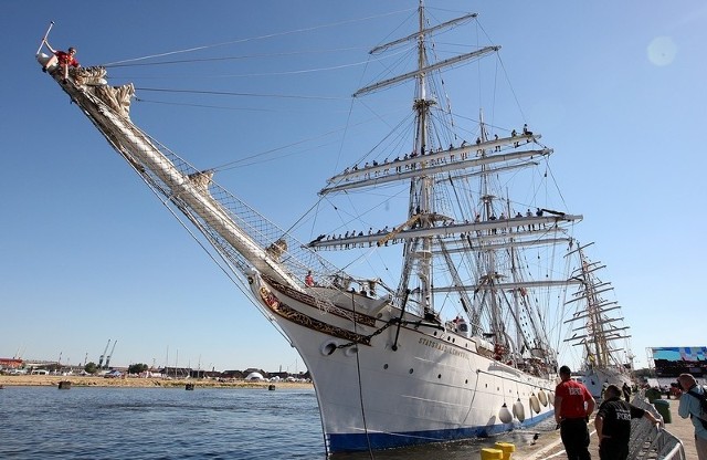 The Tall Ships Races 2013 Szczecin. Żaglowiec Statsraad Lemkuhl w porcie.