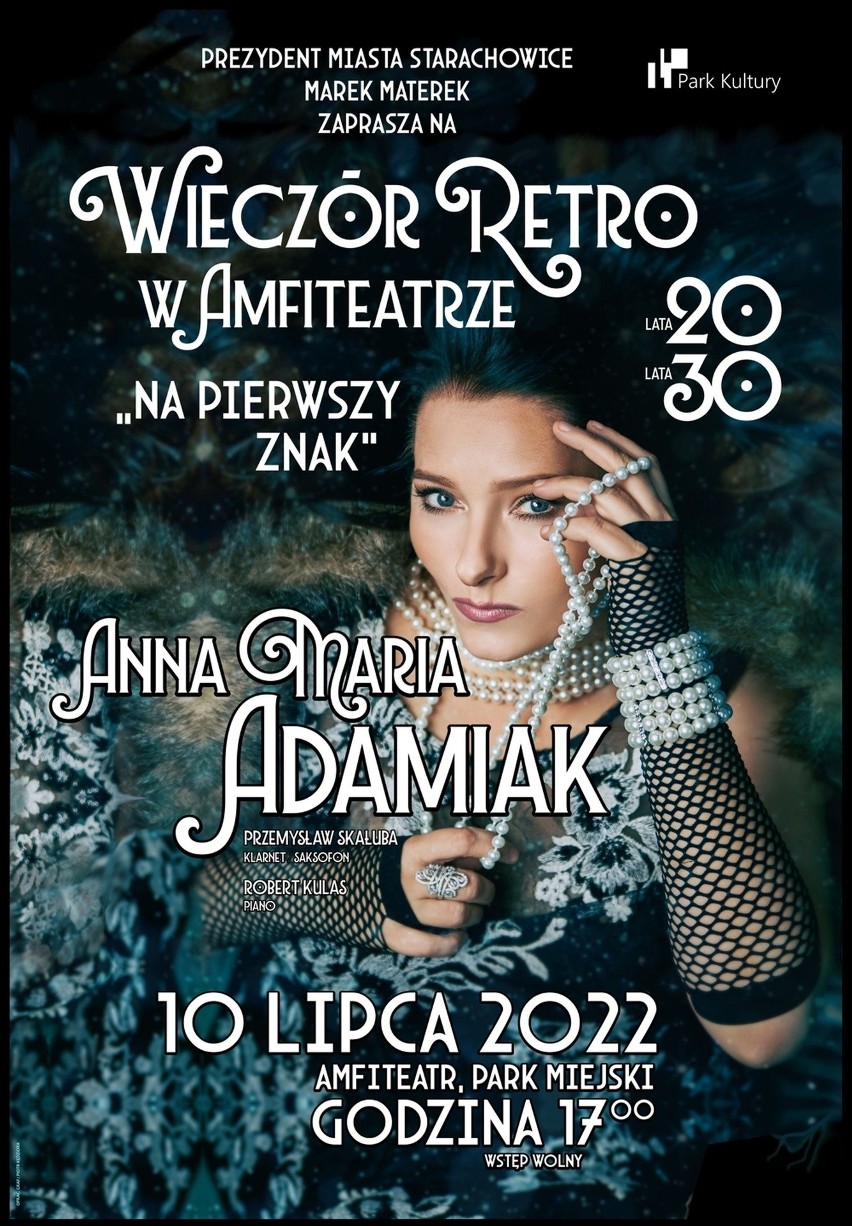 Wieczór retro melodii Anny Marii Adamiak w Amfiteatrze Parku Miejskiego w Starachowicach