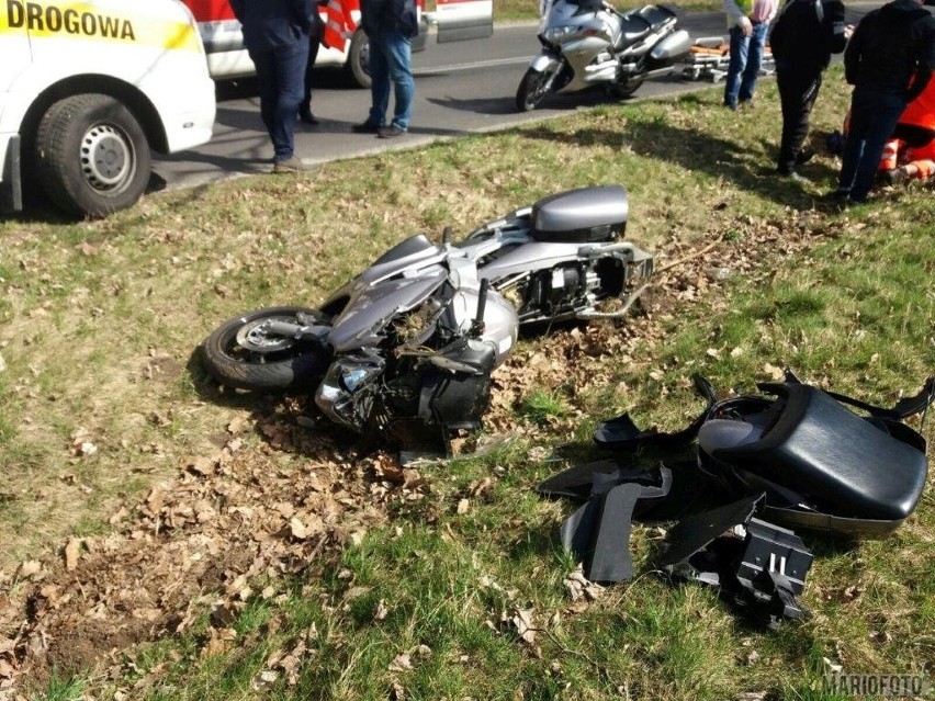 Kierowca skutera został ranny po tym jak w okolicy Ligoty...