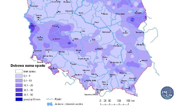 Rozkład dobowej sumy opadów