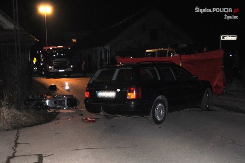 Koszmarny wypadek w Łodygowicach: 26-letni motocyklista kawasaki zginął w wypadku 