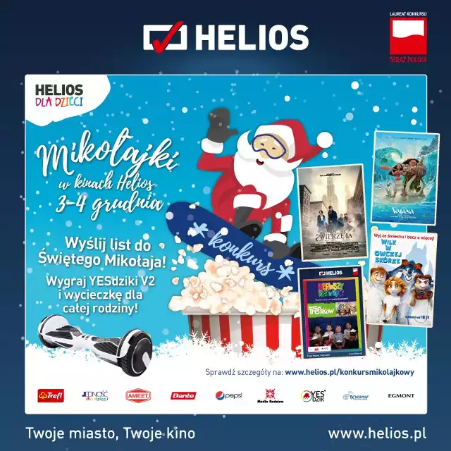 Kto nie ma jeszcze planów na Mikołajki, niech wybierze się do Kina "Helios" w Bydgoszczy.