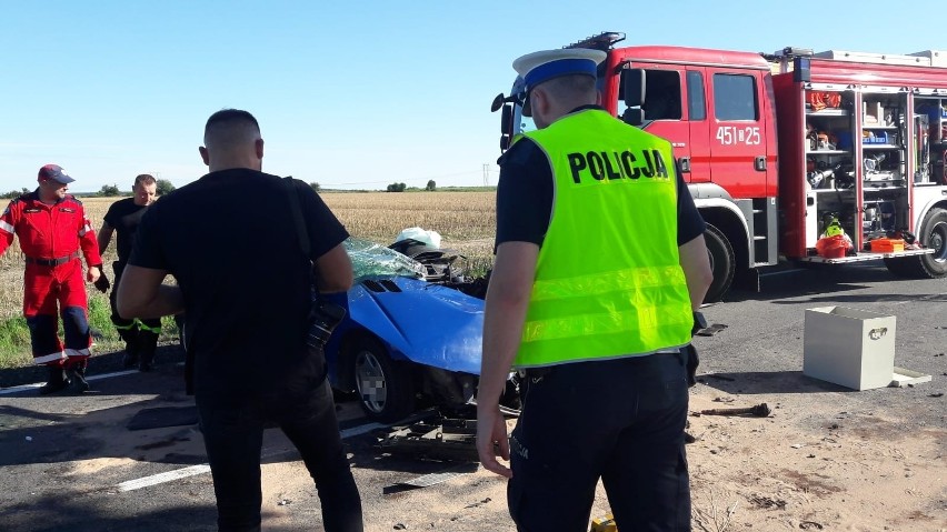 Wypadek na DK 39 w miejscowości Bukowa Śląska.