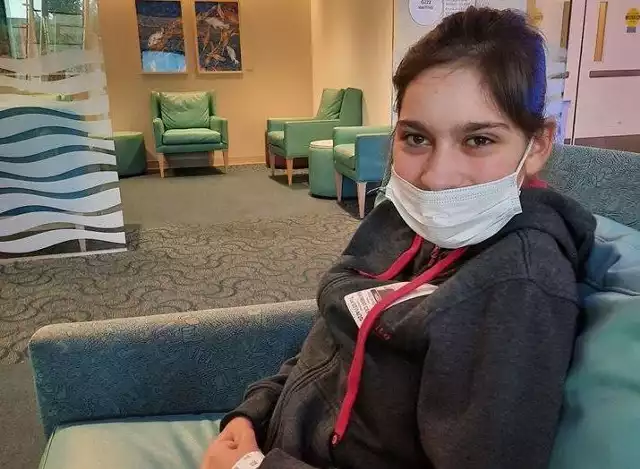 Weronika Kępas w szpitalu tuż przed samą operacją.
