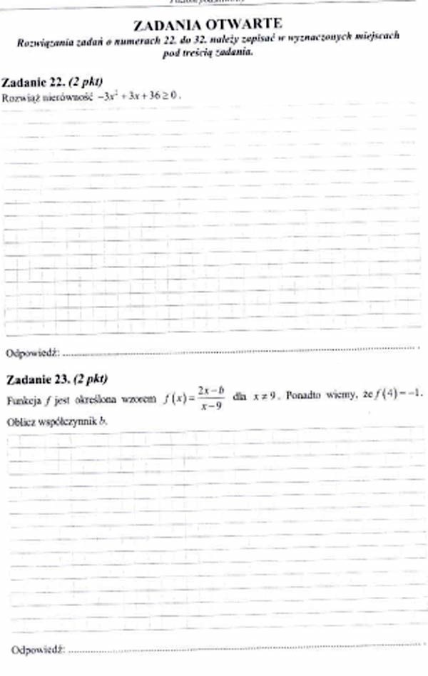 Próbna Matura 2012 z matematyki - zadania...