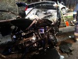 Dwie osoby ranne w wypadku w Koziegłowach. Zablokowana droga do Poznania [ZDJĘCIA]