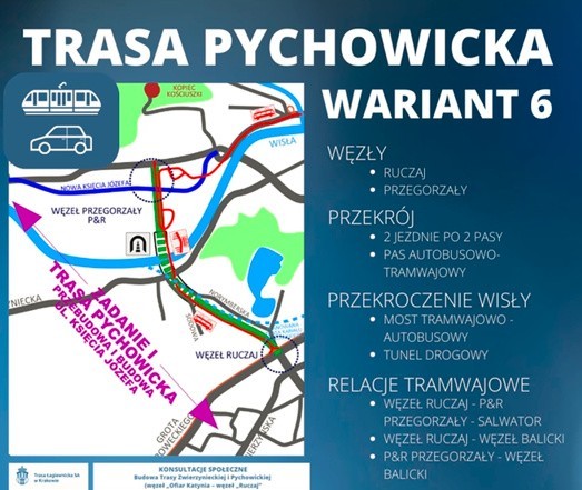 Kraków. Planują trasy Pychowicką i Zwierzyniecką z tunelami i tramwajem. Droga może przebiegać 18 metrów pod Wisłą [WIZUALIZACJE, MAPY]