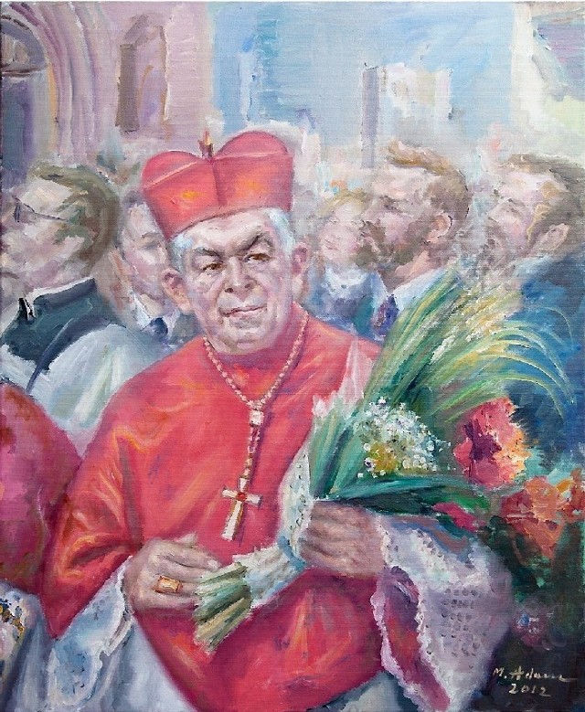 Prymas Józef Glemp na obrazie Mariana Adamczyka