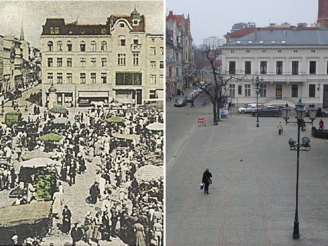 Rynek Nowomiejski w 1930 r. tętnił życiem. A tak wygląda dziś. W 2014 r.