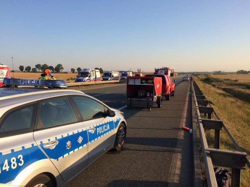 Wypadek autobusu na A1