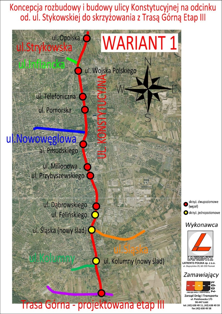 Wariant pierwszy zakłada, że łącznik do al. Ofiar Terroryzmu...