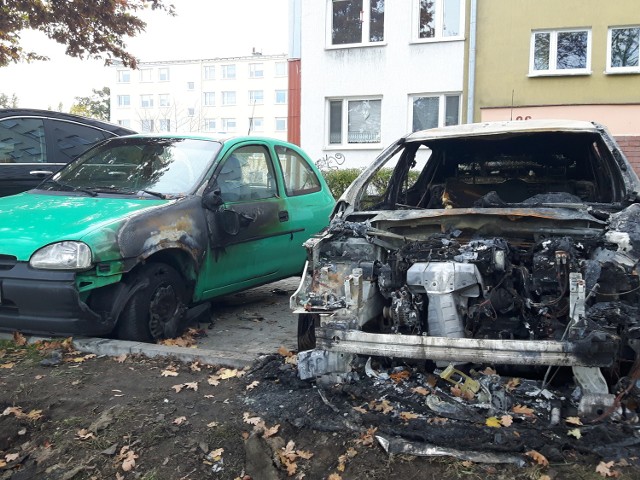Pożar samochodów we Włocławku.