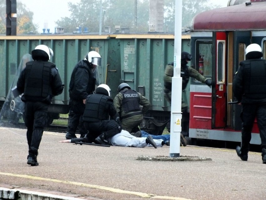 Ćwiczenia policji w Koszalinie.