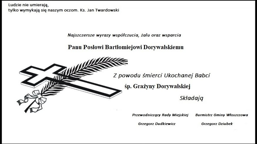 Z żałobnej kroniki - zmarła babcia posła Bartłomieja Dorywalskiego