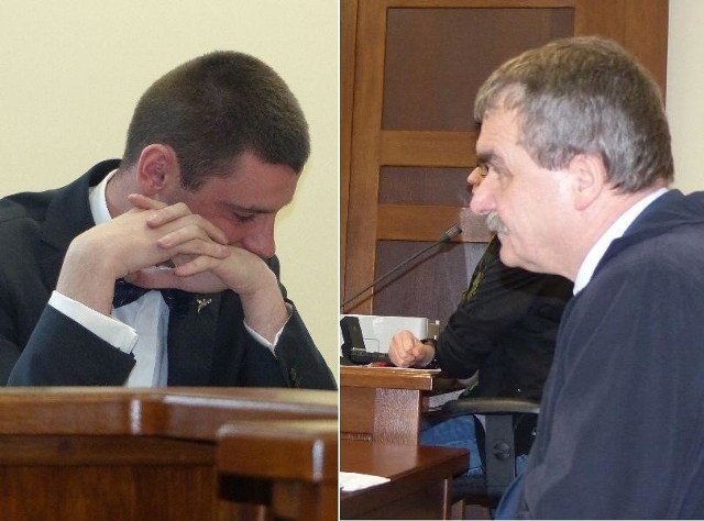 (od lewej) Dawid Lewicki nie był zadowolony z orzeczenia sądu. Jego zarzuty uznano za bezzasadne. Prezydent Kielc Wojciech Lubawski osobiście tłumaczył się z wypowiedzianych przez siebie słów.