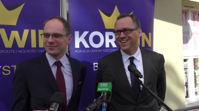 Szczepan Barszczewski (z prawej) chce debaty z Robertem Tyszkiewiczem i Krzysztofem Jurgielem.