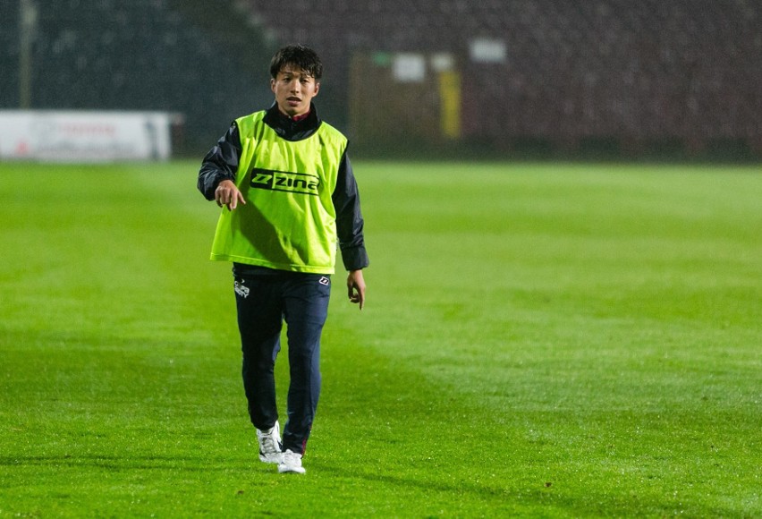 Trening Pogoni Szczecin na płycie głównej stadionu przy...