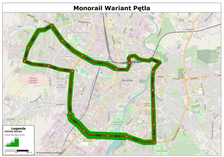 W Rzeszowie kolejka może jeździć po jednym z dwóch wariantów...