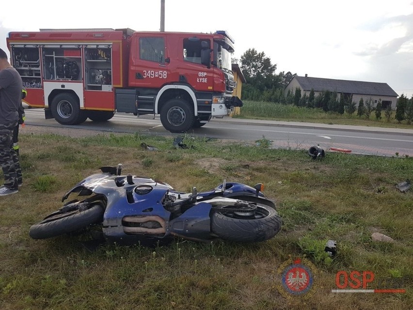 Wypadek w Zalasiu podczas wyprzedzania. Motocyklista w szpitalu [ZDJĘCIA]