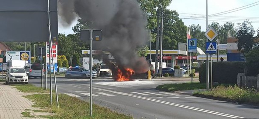 Pożar autach w Gryficach