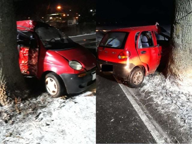 W Chełmnie daewoo matiz uderzył w drzewo. Ucierpiał mały chłopiec