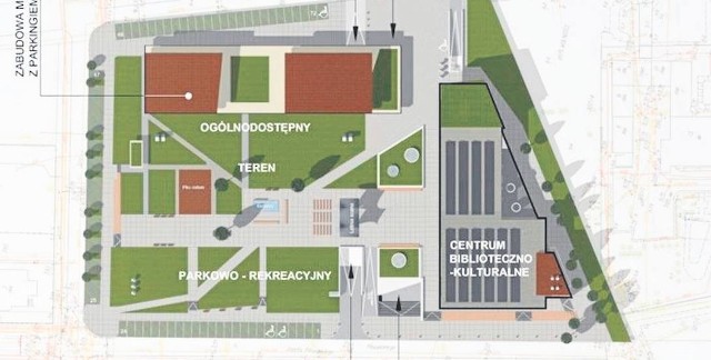 Plan koncepcji zagospodarowania placu Wolności w Ustce.