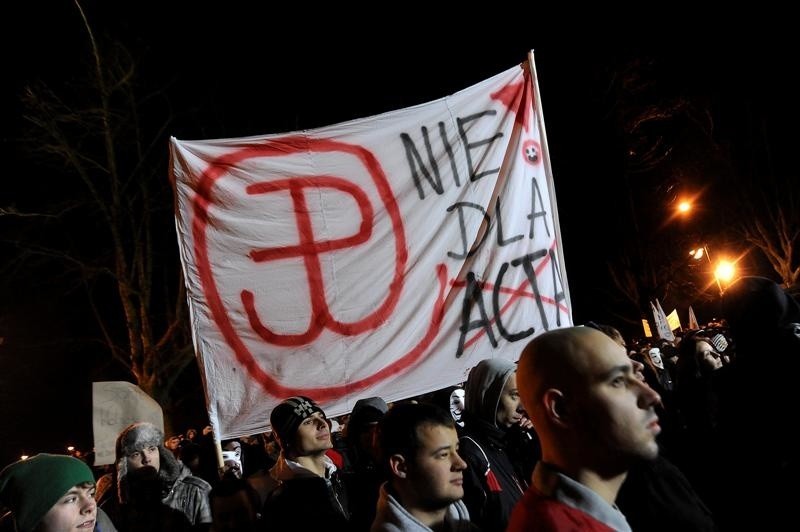 Protest przeciwko ACTA w Szczecinie