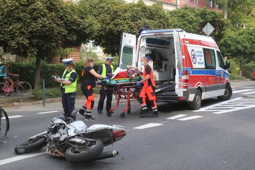 Groźny wypadek motocyklisty na Sępolnie